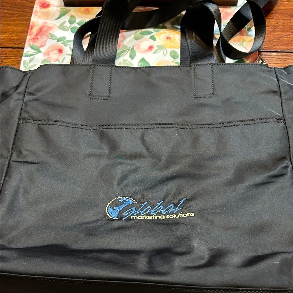 Kipling Black Nylon Ruth Tote with Silver Accents Shoulder Strap